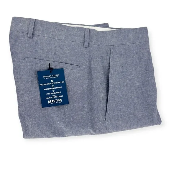 Kenneth Cole Reaction Men's Linen Techni-Cole Suit Modern Fit 38S Jacket 31Wx32L - Picture 11 of 13